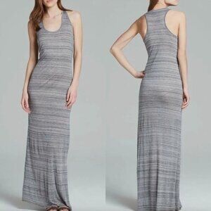 Vince Heathered Grey Lightweight Soft Jersey Racerback Scoop Neck Maxi Dress